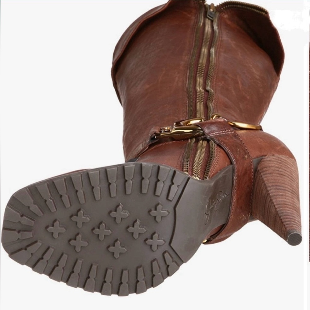 Brown Leather Knee High Boots - Picture 6 of 16